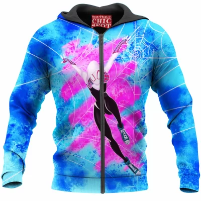 Comic Zip-Hoodie, Gwen Stacy Zip-Hoodie, Spider-Gwen Zip-Hoodie