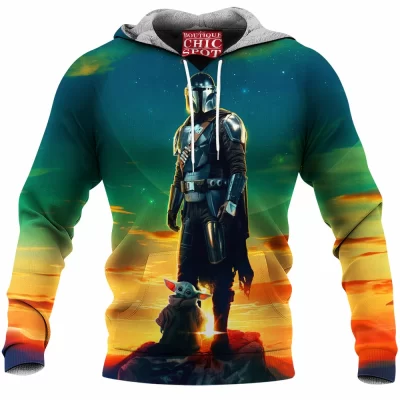 The Mandalorian Fleece-Hoodie, Sci-Fi Fleece-Hoodie, Star Wars Fleece-Hoodie