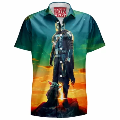 The Mandalorian Hawaiian-Shirt, Sci-Fi Hawaiian-Shirt, Star Wars Hawaiian-Shirt