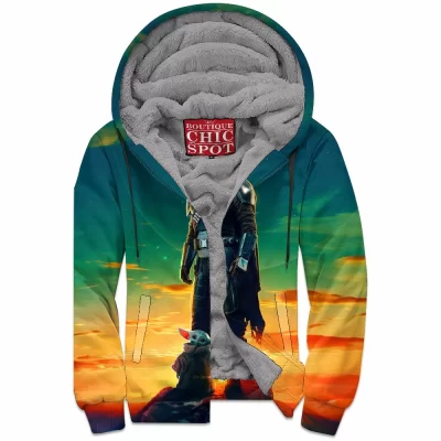 The Mandalorian Zip-Fleece-Hoodie, Sci-Fi Zip-Fleece-Hoodie, Star Wars Zip-Fleece-Hoodie