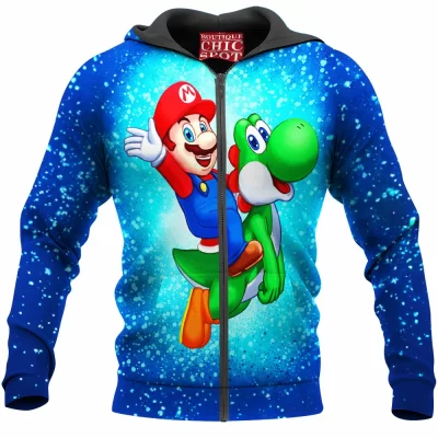 Game Zip-Hoodie, Mario Zip-Hoodie, Yoshi Zip-Hoodie