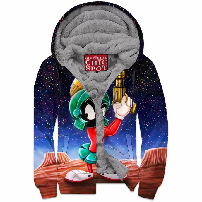 Marvin The Martian Zip Fleece Hoodie