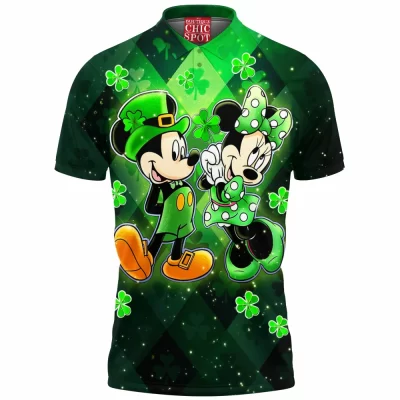 Animation Polo Shirt, Disney Polo Shirt, Mickey Mouse Polo Shirt, Minnie Mouse Polo Shirt, St. Patricks Day Polo Shirt, Saint Patrick Polo Shirt
