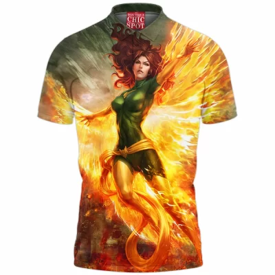 Comic Polo Shirt, Jean Grey Polo Shirt, X-men Polo Shirt