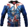 Captain America Zip-Hoodie, Comic Zip-Hoodie