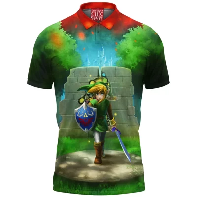 Game Polo Shirt, The Legend of Zelda Polo Shirt, Zelda Link Polo Shirt