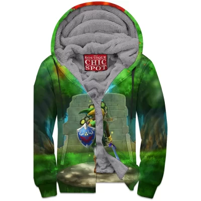 Game Zip-Fleece-Hoodie, The Legend of Zelda Zip-Fleece-Hoodie, Zelda Link Zip-Fleece-Hoodie