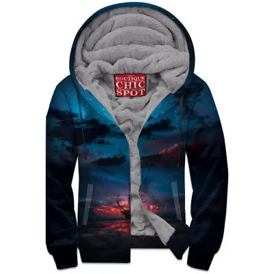 Abstract Zip-Fleece-Hoodie