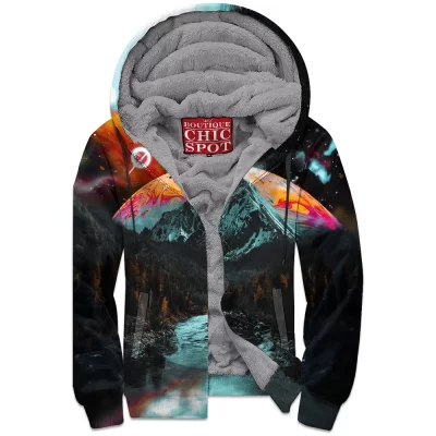 Abstract Zip-Fleece-Hoodie