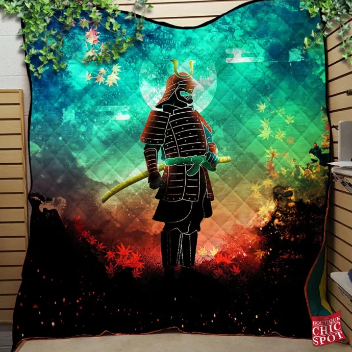 Autumn Samurai Quilt Blanket