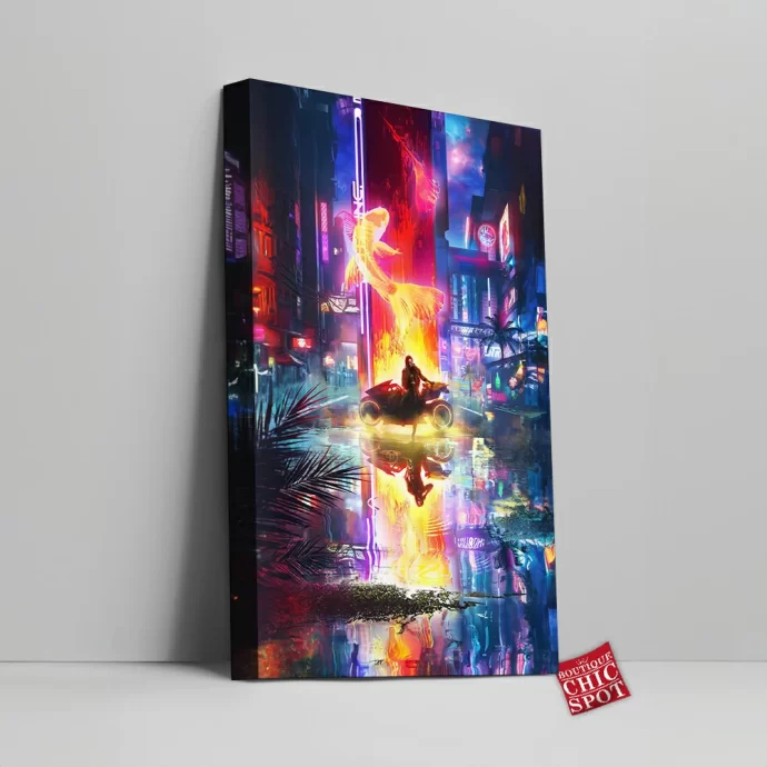 Cyberpunk Reflection Canvas Wall Art