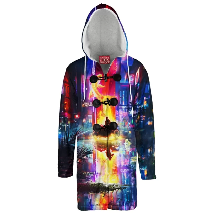 Cyberpunk Reflection Hooded Cloak Coat