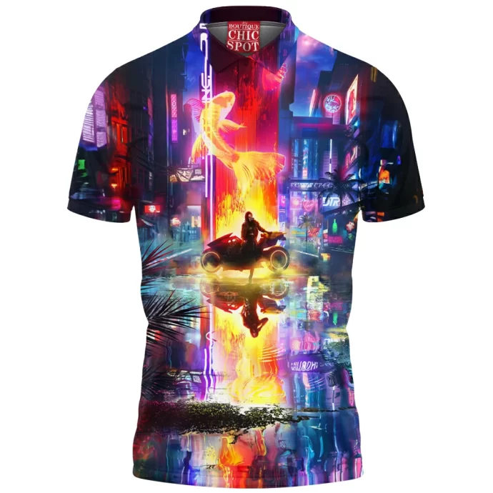 Cyberpunk Reflection Polo Shirt