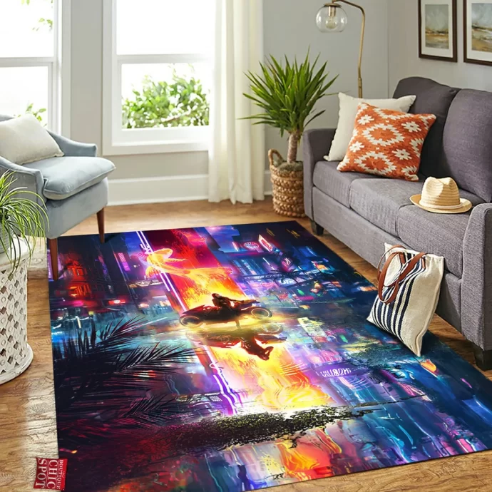 Cyberpunk Reflection Rectangle Rug