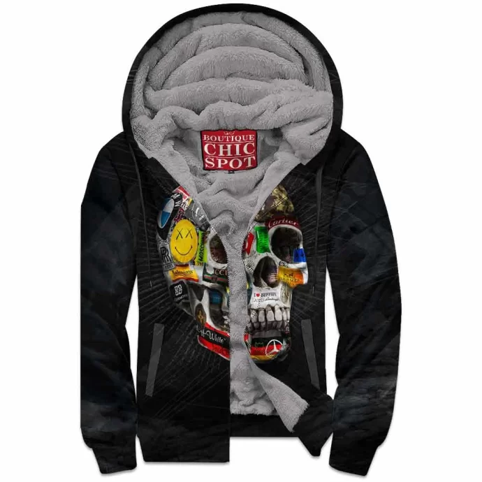 Skull Br Collab Zip Fleece Hoodie