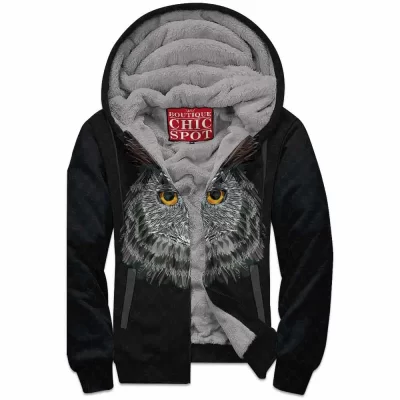 Owl Zip-Fleece-Hoodie