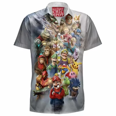 Game Hawaiian-Shirt, Super Smash Bros Hawaiian-Shirt