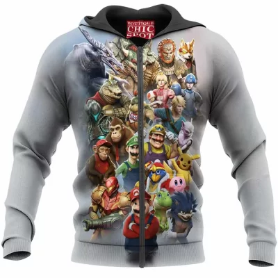 Game Zip-Hoodie, Super Smash Bros Zip-Hoodie