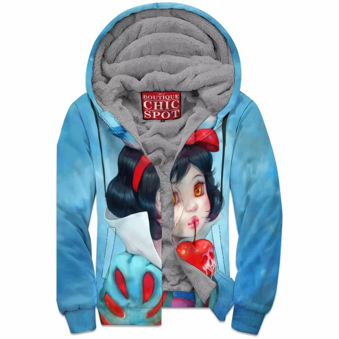 Snow White Zip Fleece Hoodie