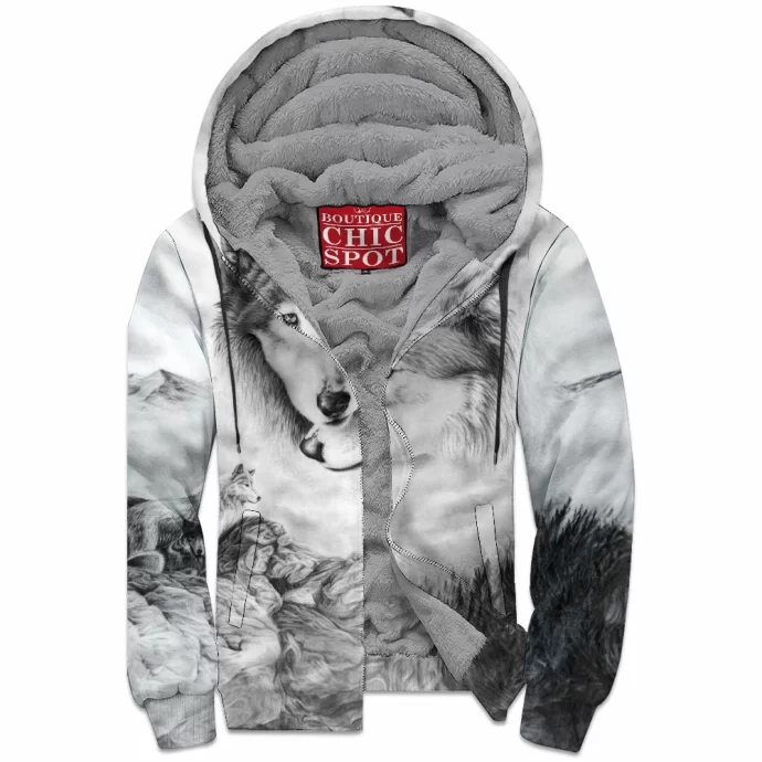 Wolf Mates Zip Fleece Hoodie