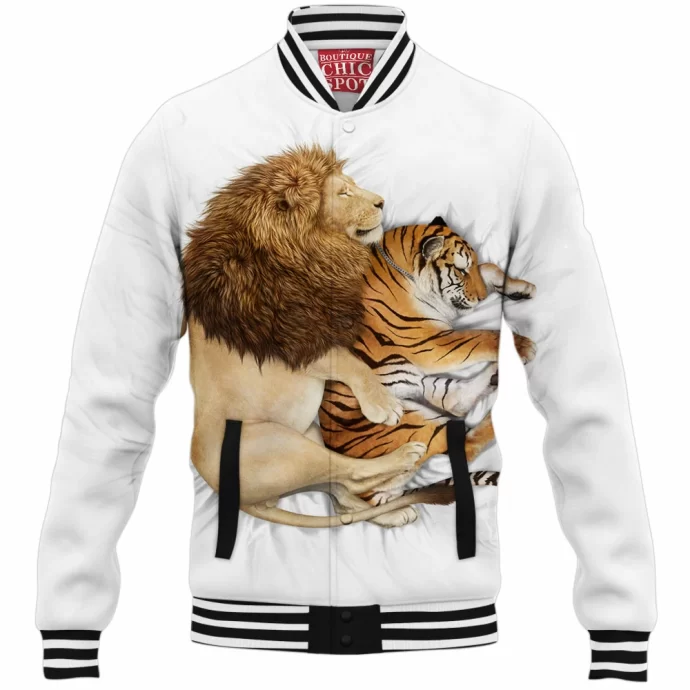 Lion And Tiger Baseball Jacket