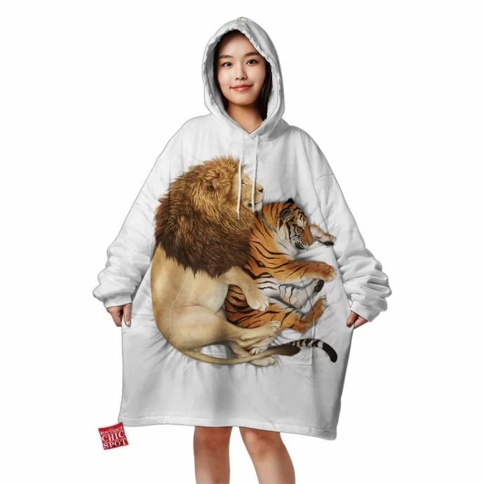 Lion And Tiger Blanket Hoodie