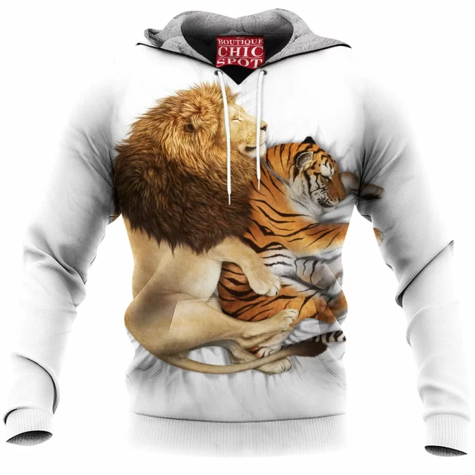 Lion And Tiger Fleece Hoodie