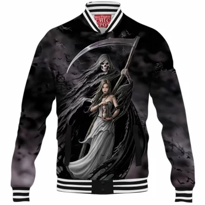 Grim Reaper Baseball-Jacket, Fantasy Baseball-Jacket