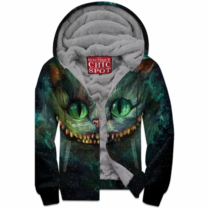 We Are All Mad Here The Cheshire Cat Zip Fleece Hoodie