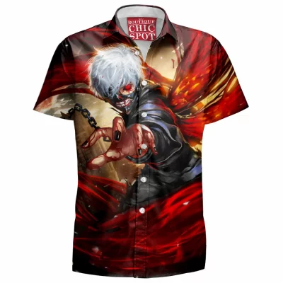 Kaneki Hawaiian-Shirt, Anime Hawaiian-Shirt, Tokyo Ghoul Hawaiian-Shirt