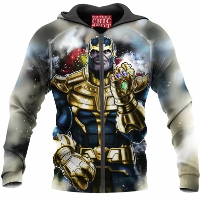 Comic Zip-Fleece-Hoodie, Thanos Zip-Fleece-Hoodie