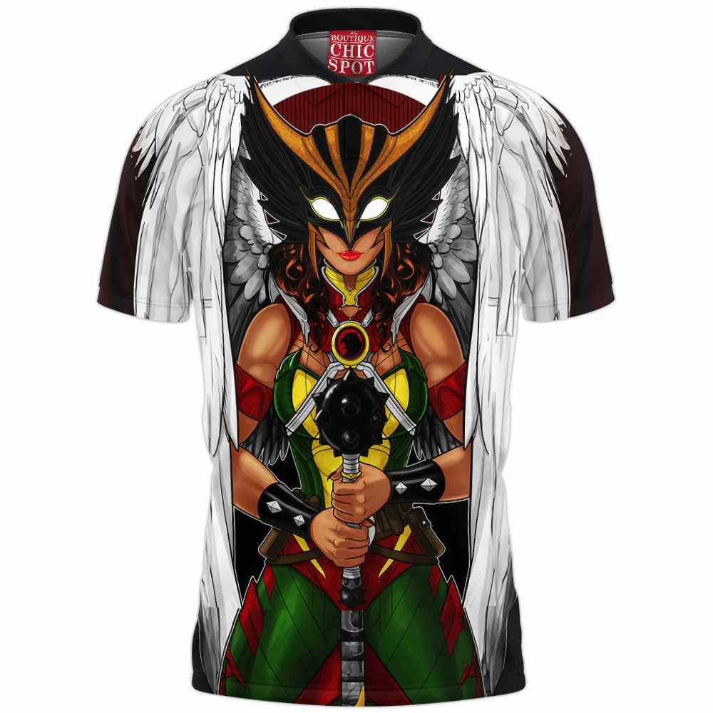 Comic Polo Shirt, Hawkgirl Polo Shirt 1 N HUY Boutique 1969 Polo Shirt