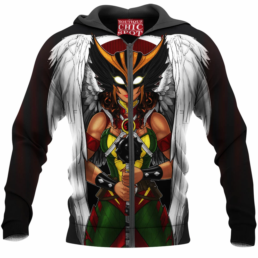 Comic Zip-Hoodie, Hawkgirl Zip-Hoodie 1 N HUY Boutique 1969 Zip Hoodie