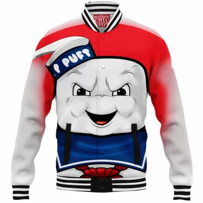 Ghostbusters Baseball-Jacket, Horror Baseball-Jacket, Stay Puft Marshmallow Man Baseball-Jacket