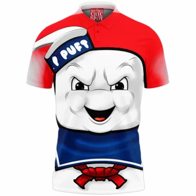Ghostbusters Polo Shirt, Horror Polo Shirt, Stay Puft Marshmallow Man Polo Shirt