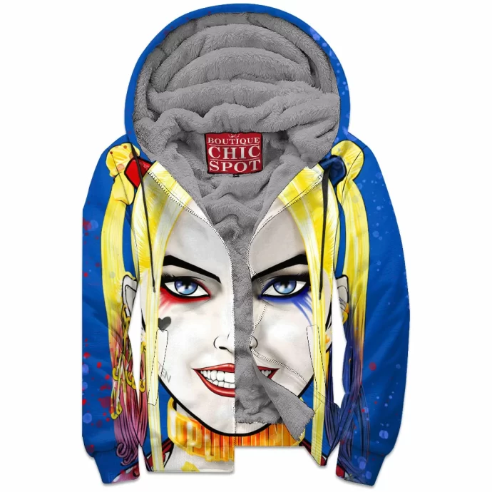 Harley Quinn Zip Fleece Hoodie