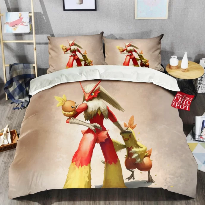 Torchic Combusken And Blaziken Bedding Set