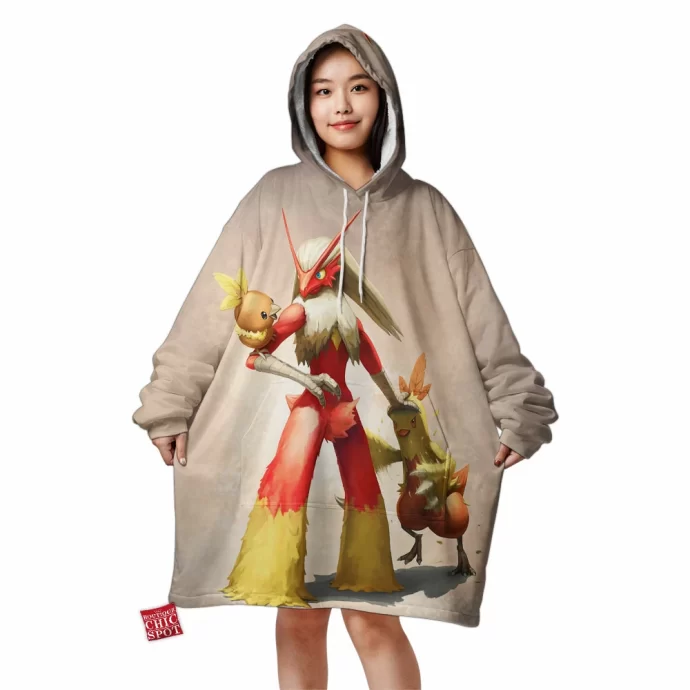 Torchic Combusken And Blaziken Blanket Hoodie