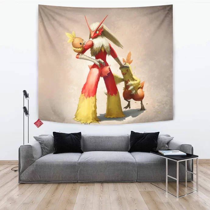 Torchic Combusken And Blaziken Tapestry