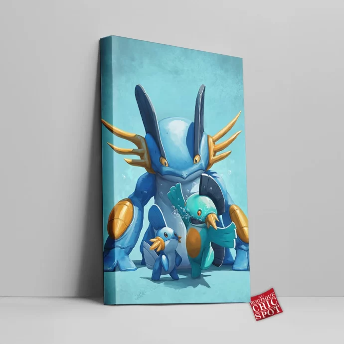 Mudkip Marshtomp And Swampert Canvas Wall Art