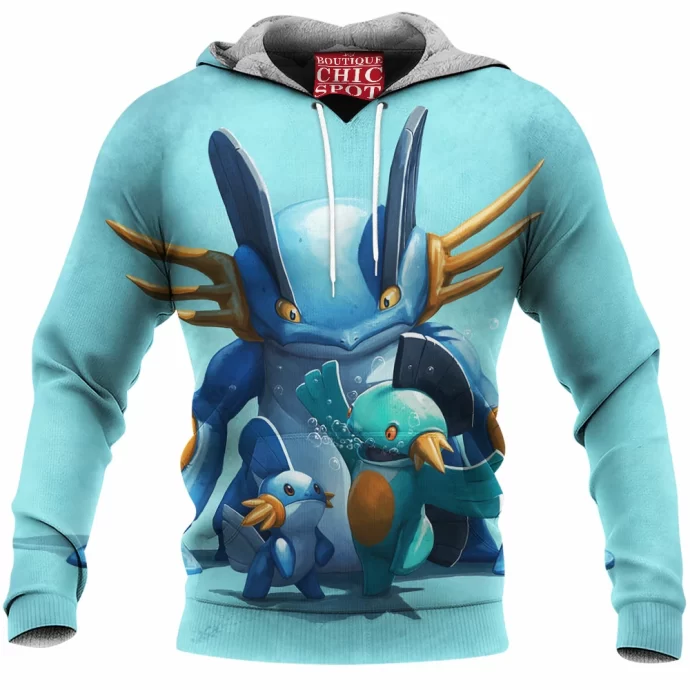 Mudkip Marshtomp And Swampert Fleece Hoodie