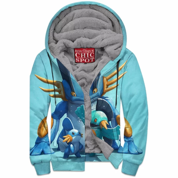 Mudkip Marshtomp And Swampert Zip Fleece Hoodie