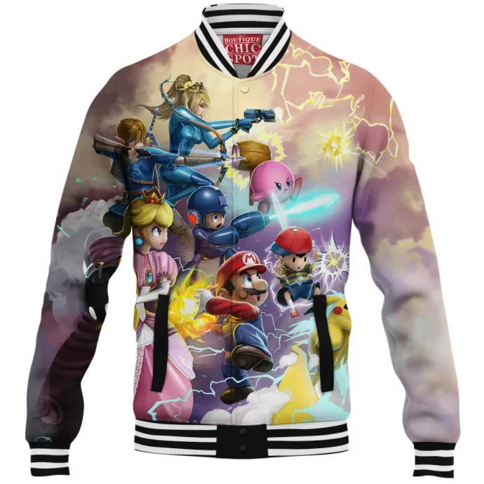 Mario Smash Bros Baseball Jacket