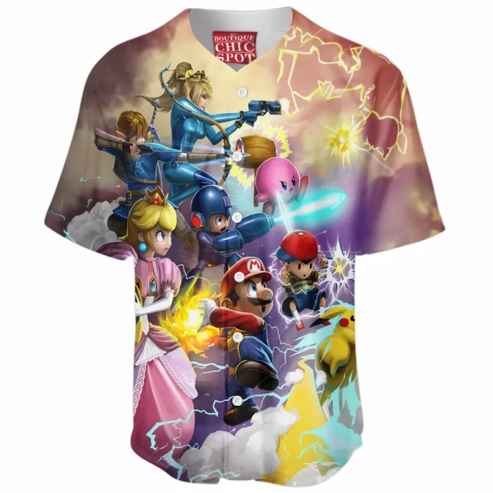 Mario Smash Bros Baseball Jersey