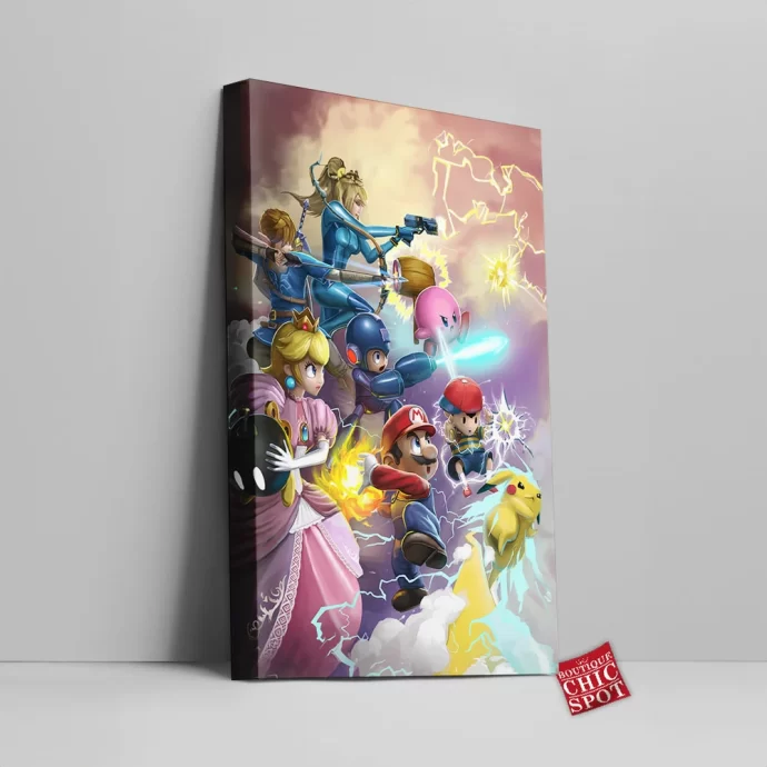 Mario Smash Bros Canvas Wall Art