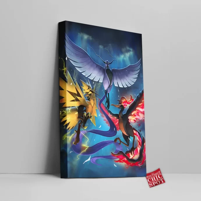 Icuno Zapdos Moltres Canvas Wall Art