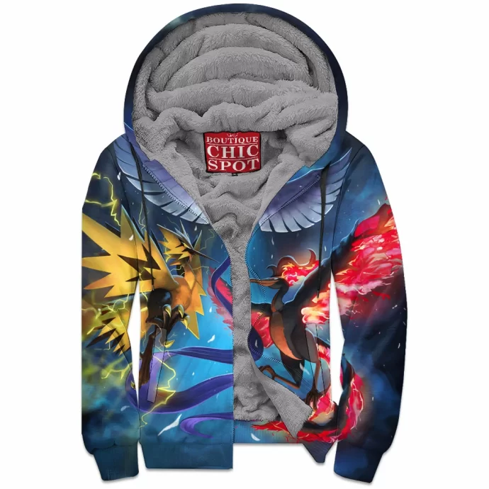 Icuno Zapdos Moltres Zip Fleece Hoodie