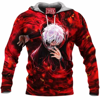Anime Fleece-Hoodie, Ken Kaneki Fleece-Hoodie, Tokyo Ghoul Fleece-Hoodie