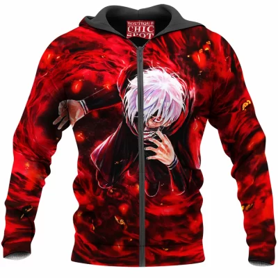 Anime Zip-Hoodie, Ken Kaneki Zip-Hoodie, Tokyo Ghoul Zip-Hoodie