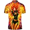 Comic Polo Shirt, Phoenix Polo Shirt, X-men Polo Shirt